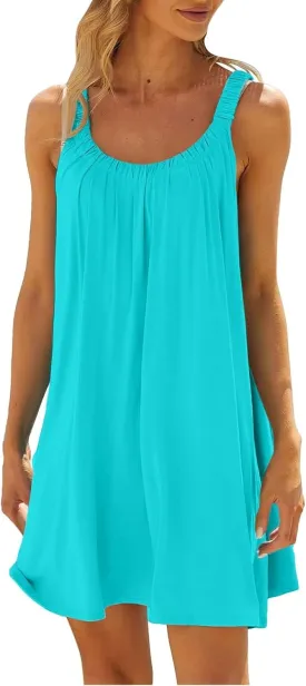 Women's Beach Dress Bikini Beachwear Coverups Casual Vacation Short Summer Halter Dresses