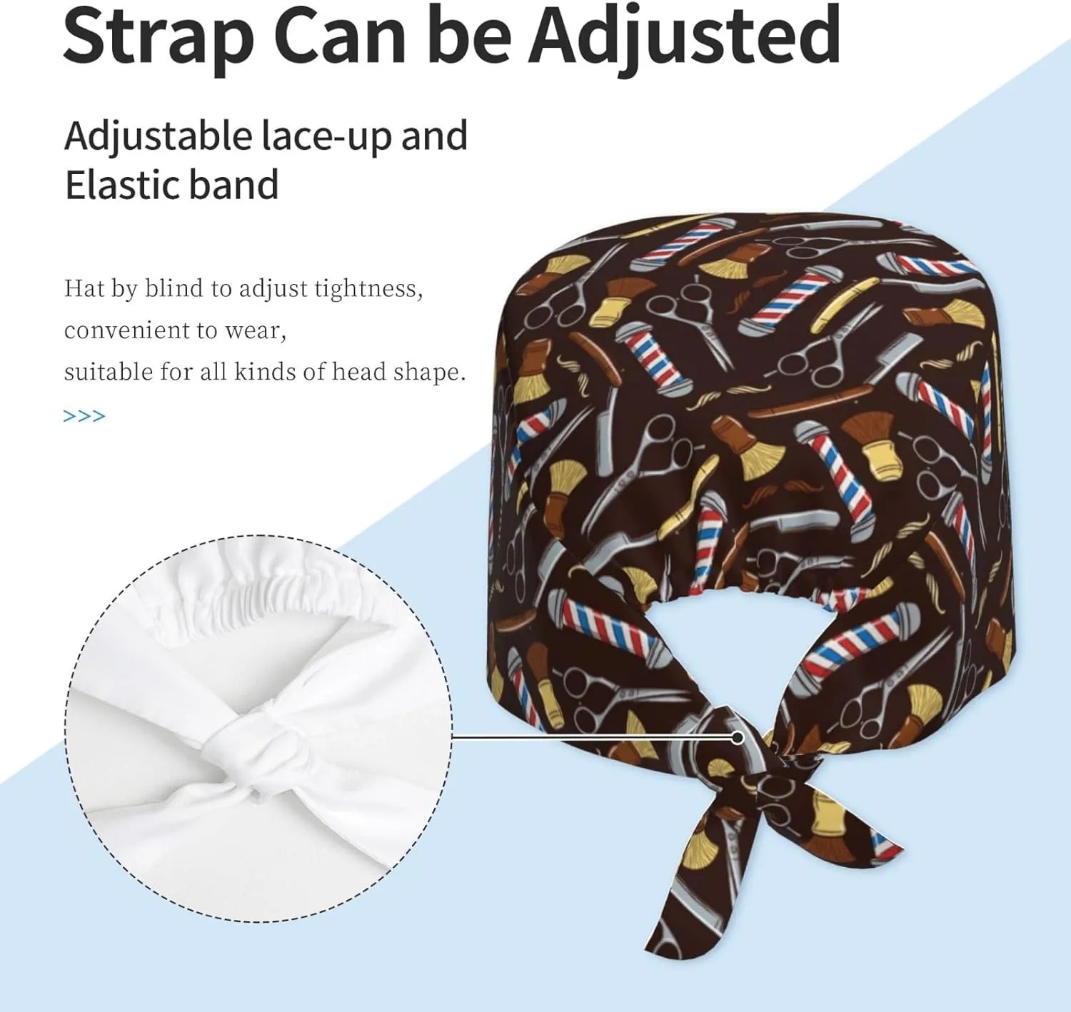 Working Cap Breathable Unisex Women Men Elastic Bandage Tie Back Hats Scrub Nursing Doctor Surgeon Cap