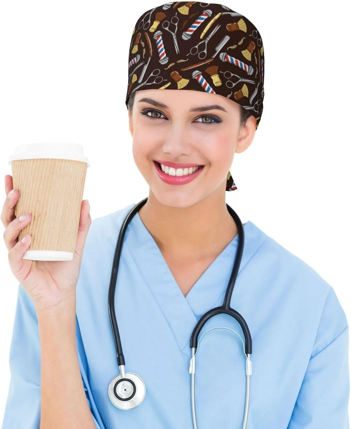 Working Cap Breathable Unisex Women Men Elastic Bandage Tie Back Hats Scrub Nursing Doctor Surgeon Cap